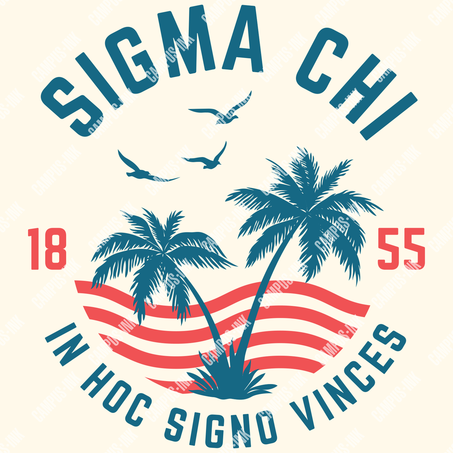 Sigma Chi Palms & Waves Design - Sigma Chi Fraternity