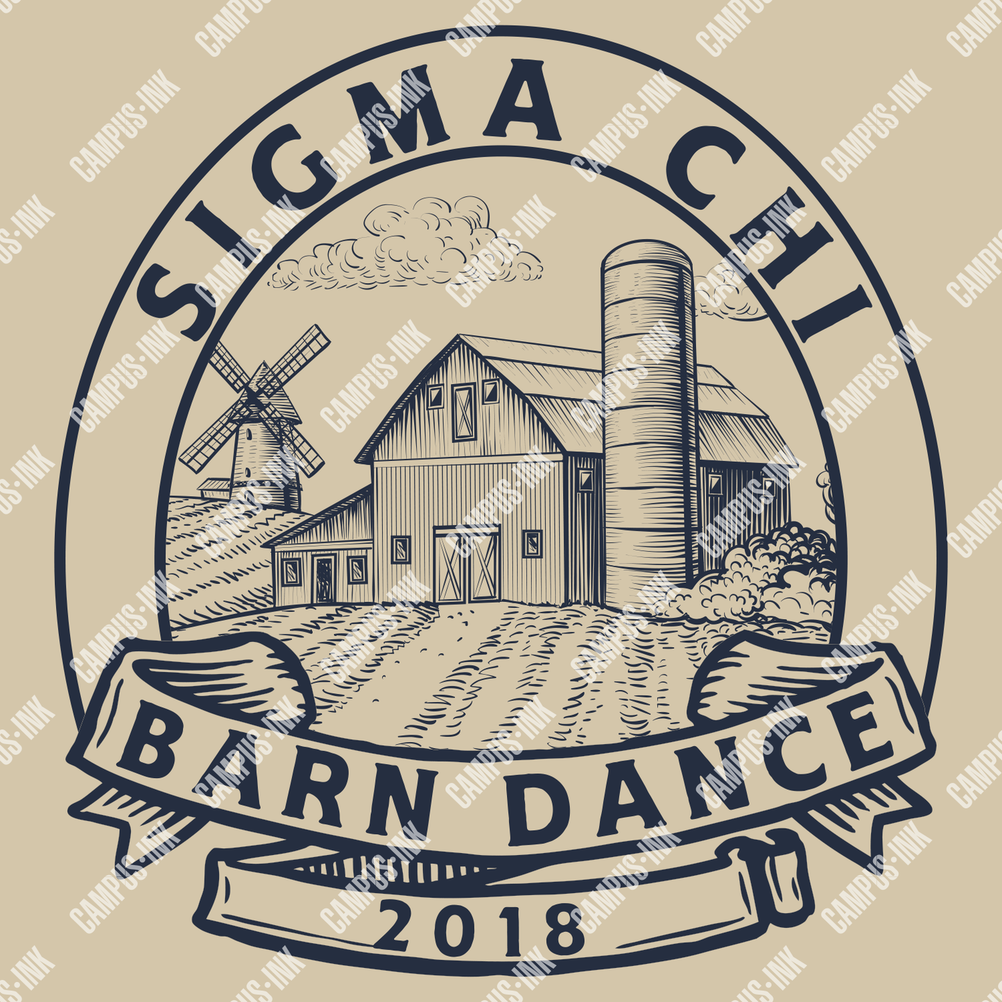 Sigma Chi Barn Dance Farm Logo Design - Sigma Chi Fraternity