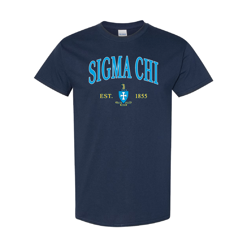 Sigma Chi Vintage Crest T-Shirt (Navy)