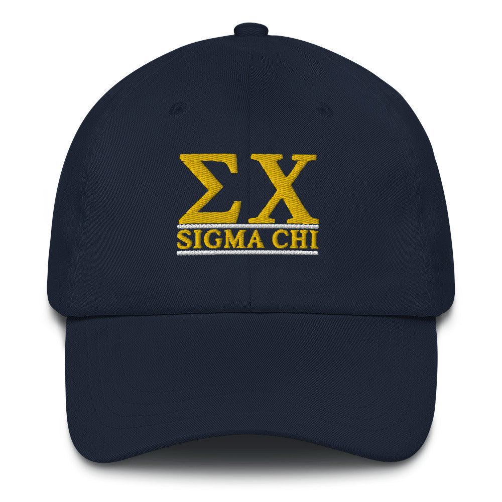 
                      
                        Sigma Chi Greek Letters Dad Hat (Navy)
                      
                    