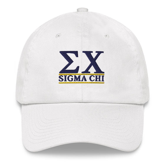 Sigma Chi Greek Letters Dad Hat (White)