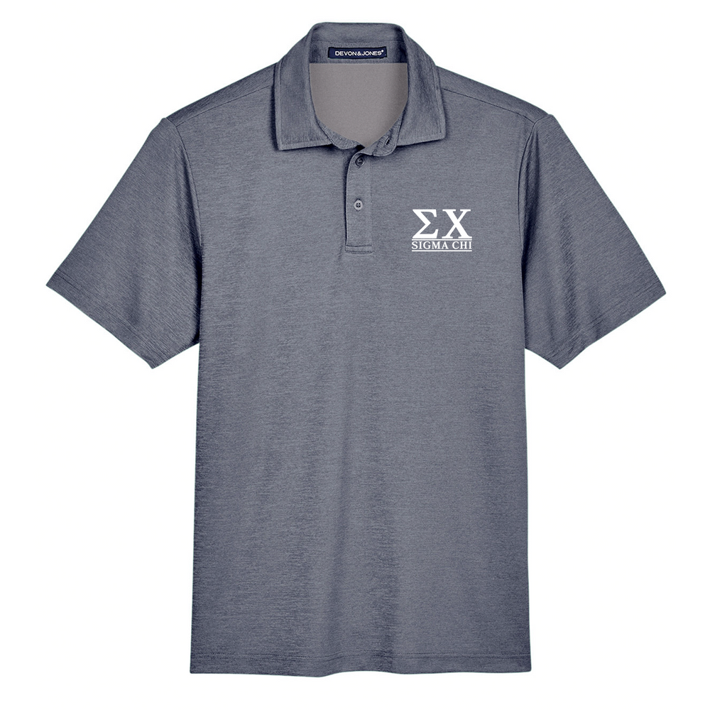 Sigma Chi Greek Letters Performance Polo (Navy)