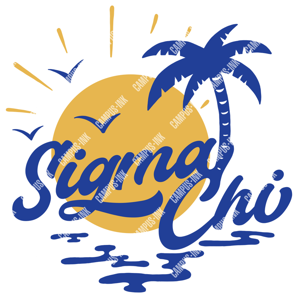 Sigma Chi Beach Waves and Palm Design - Sigma Chi Fraternity