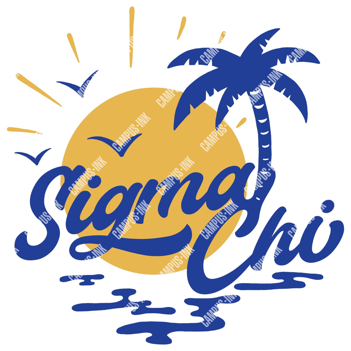 Sigma Chi Beach Waves and Palm Design - Sigma Chi Fraternity