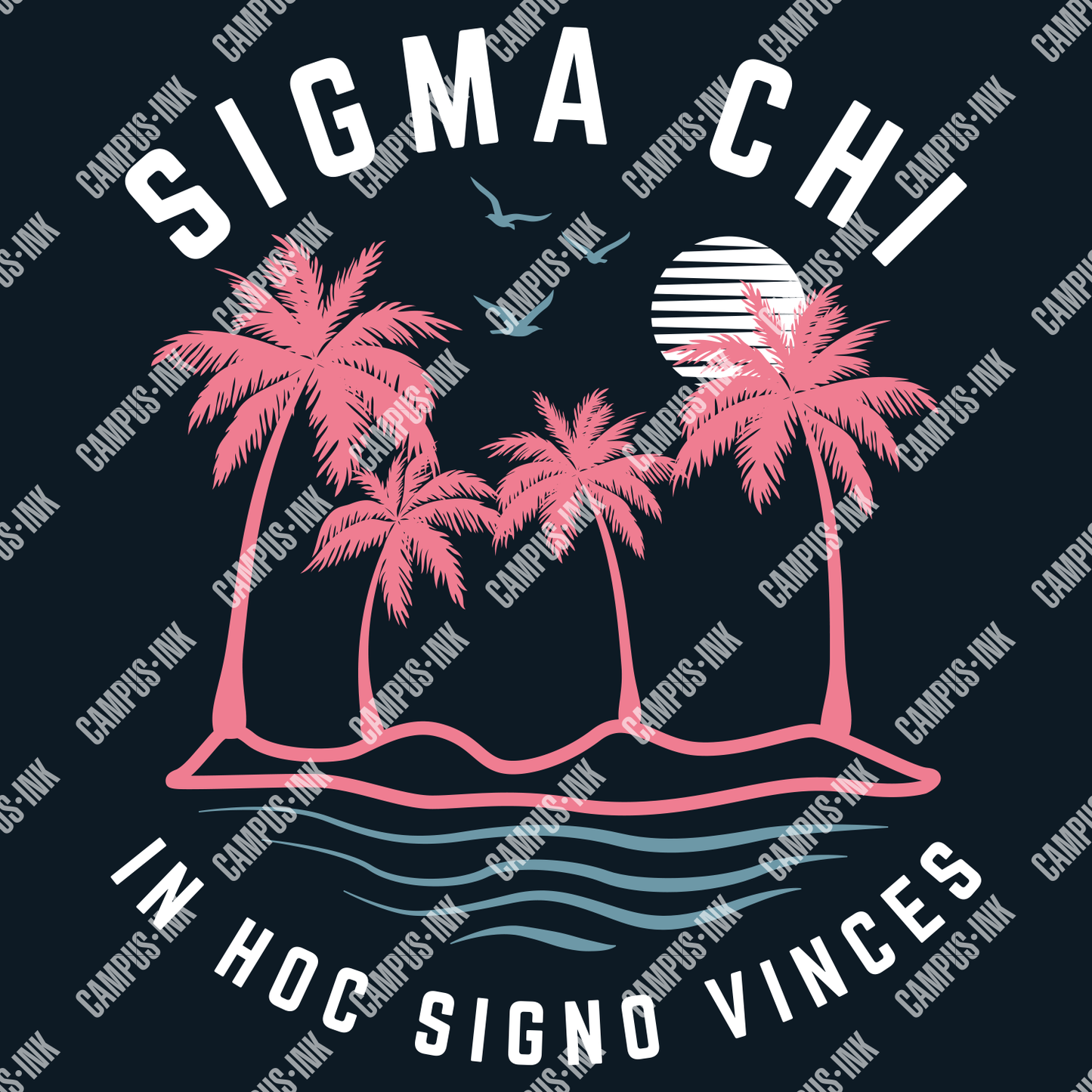 Sigma Chi Palms & Waves Neon Design - Sigma Chi Fraternity