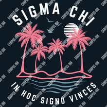  Sigma Chi Palms & Waves Neon Design - Sigma Chi Fraternity
