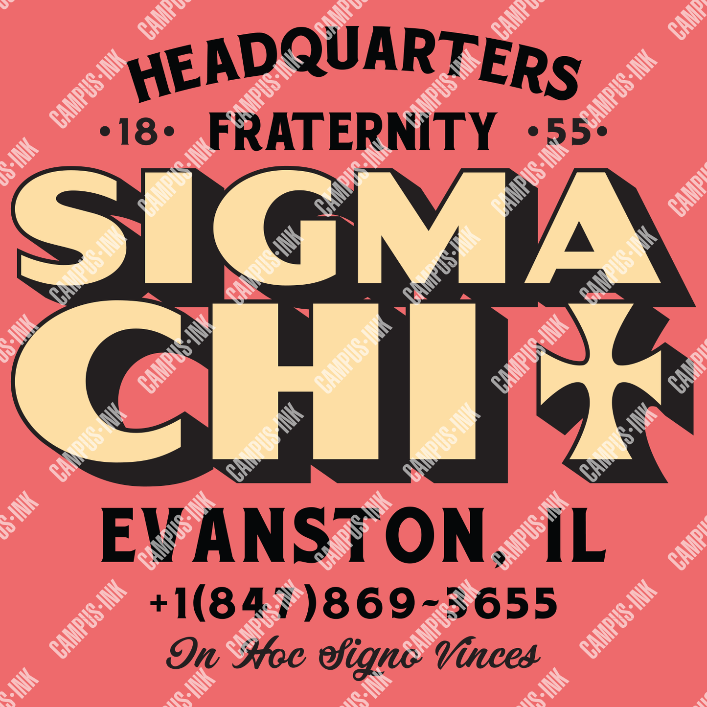Sigma Chi Retro Block Letters Design - Sigma Chi Fraternity