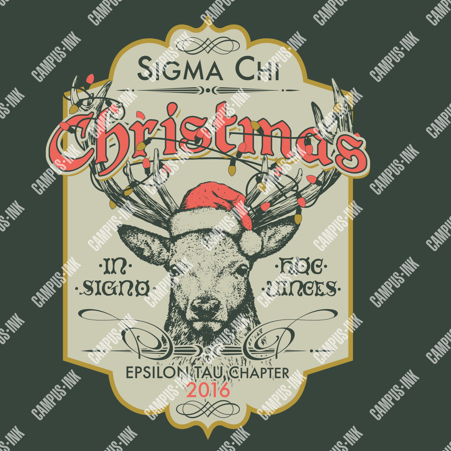 Sigma Chi Christmas Deer Design - Sigma Chi Fraternity