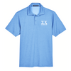 Sigma Chi Greek Letters Performance Polo (Ocean Blue Heather)