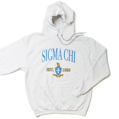 Sigma Chi Vintage Crest Hoodie(Silver Grey)